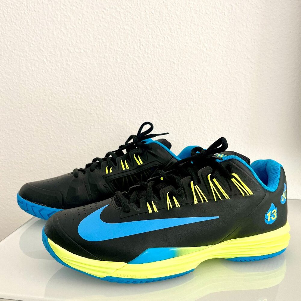 NEW Nike Lunar Ballistec 1.5 Rafael RAFA Nadal Black Volt Blue 2016 US Open